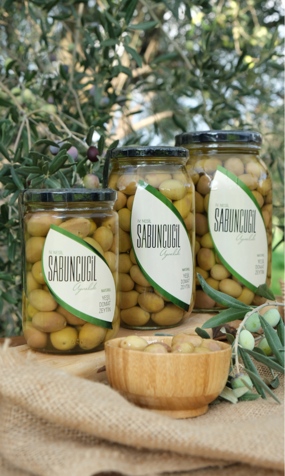 Ayvalık Natürel Yeşil Domat Zeytin 1000 cc