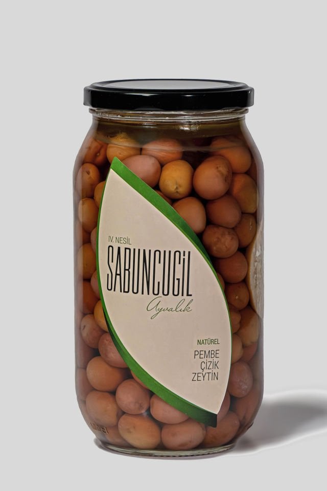 Ayvalık Natürel Pembe Çizik Zeytin 1000 cc