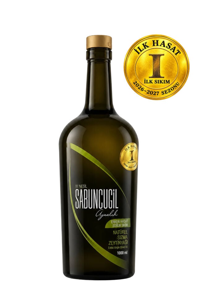 2026 - 2027Ayvalık Erken Hasat Soğuk Sıkım Filtresiz Zeytinyağı 1000 ml Cam