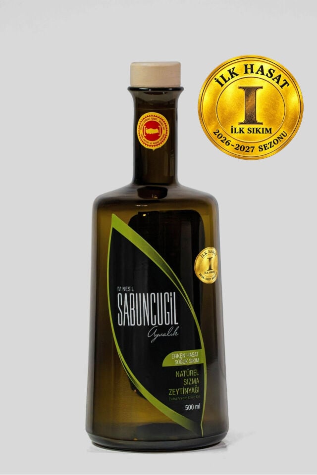 2025 - 2026 Ayvalık Erken Hasat Soğuk Sıkım Filtresiz Zeytinyağı 500 ml - Primula Şişe